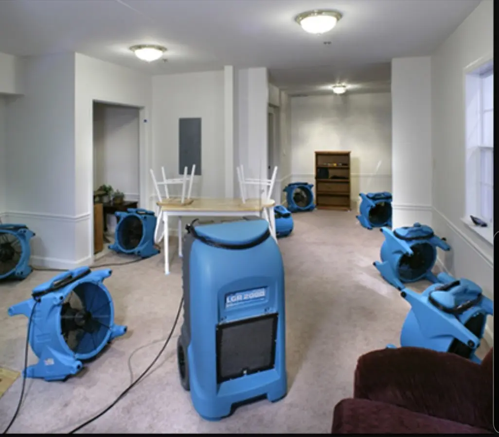 Air movers and dehumidifier setup for Water Extraction & Removal in South Bradenton
