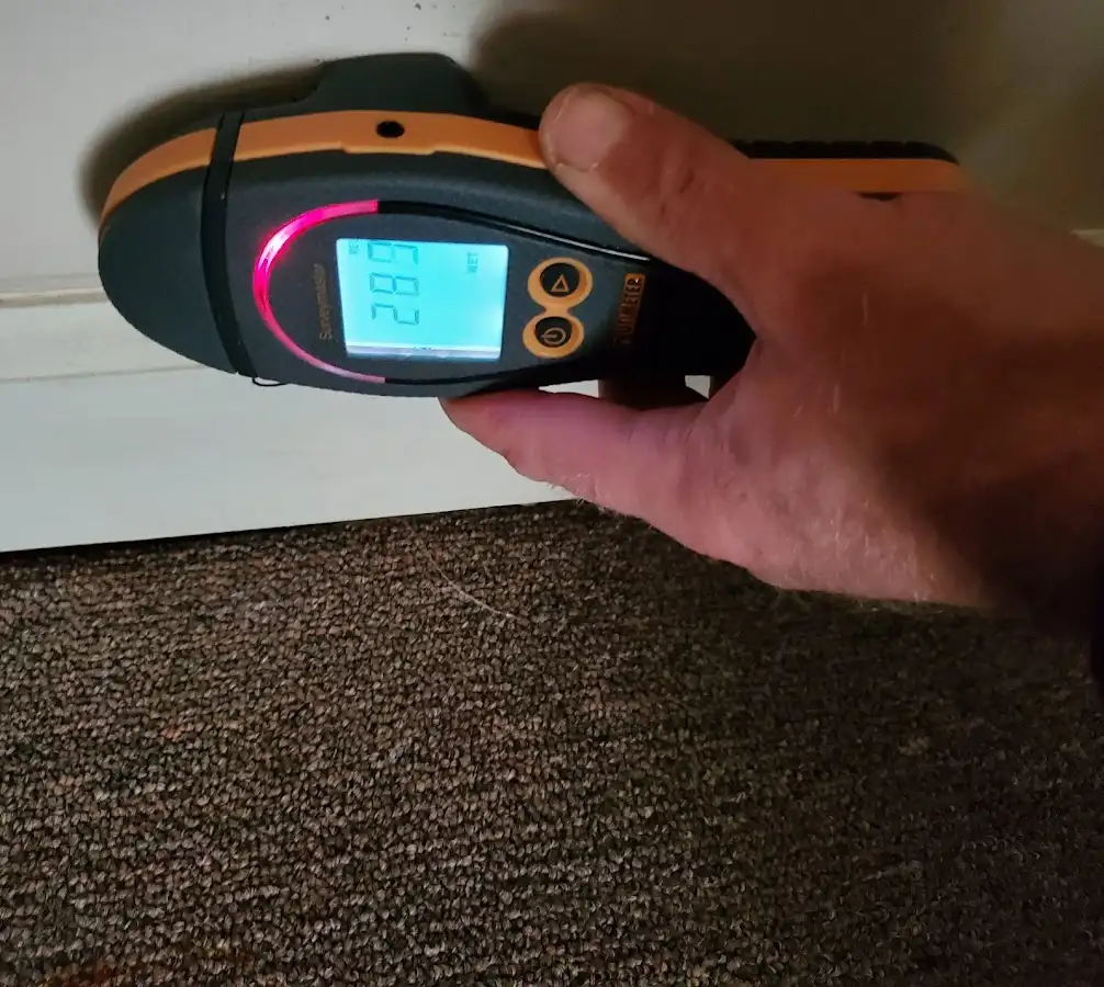 Moisture detection at baseboard during Mold Inspection & Testing in South Bradenton